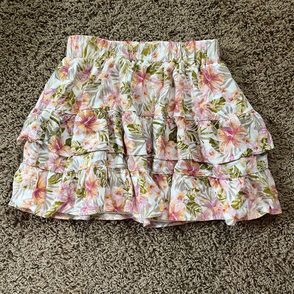 Floral Ruffle Skirt mini Forever 21